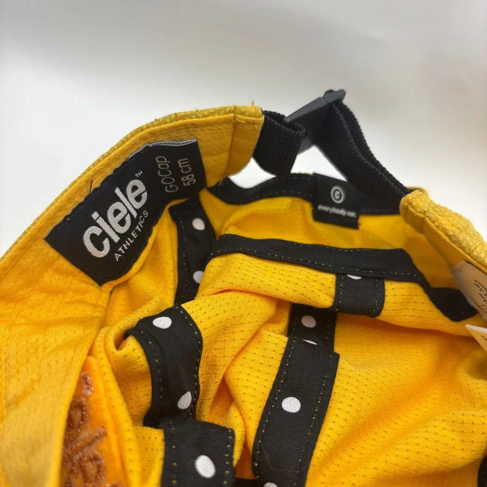 GOCap Running Hat Ciele Athletics 58cm Yellow Recycled Polyester Nylon DFL Patch